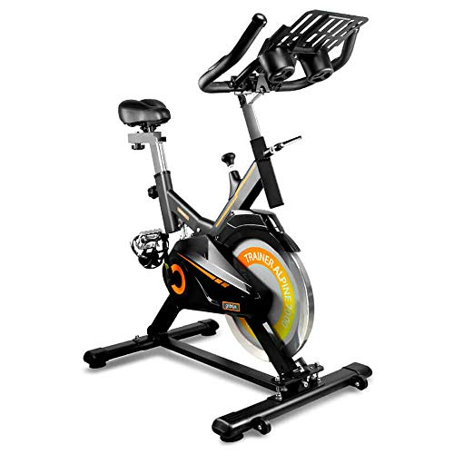 gridinlux. Trainer Alpine 7000. Bicicleta Spinning Pro Indoor. Volante de Inercia 15 kg, Nivel Avanzado, Sistema de Absorción de Impactos, Pantalla LCD, Fitness