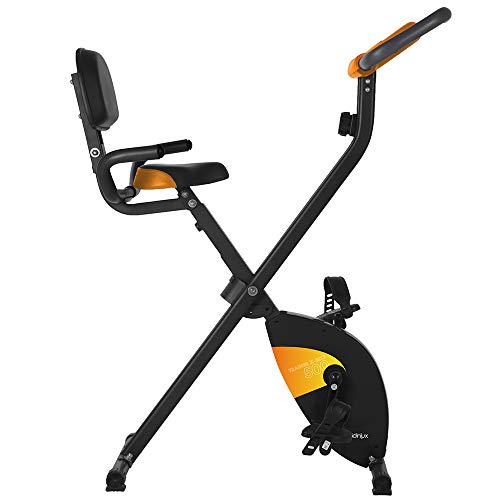 gridinlux. Trainer X-Bike 500. Bicicleta estática Magnética Plegable, Doble Agarre, Pulsómetro, Pantalla LCD, Resistencia 8 Niveles de Intensidad, Altura Regulable, Sillín Extra Confort