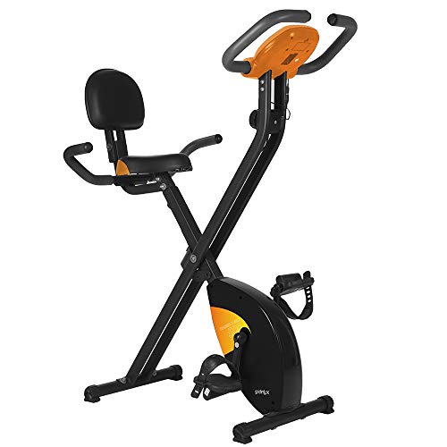 gridinlux. Trainer X-Bike 500. Bicicleta estática Magnética Plegable, Doble Agarre, Pulsómetro, Pantalla LCD, Resistencia 8 Niveles de Intensidad, Altura Regulable, Sillín Extra Confort