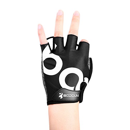 Guantes de Ciclismo Medio Dedo Unisex Guantes de Bicicleta sin Dedos con Relleno Antideslizante para MTB, Ciclismo de Carretera, Gimnasio, Crossfit y Levantamiento de Pesas M