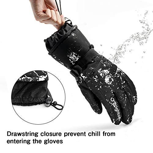 Guantes de esquí Impermeables para Invierno, cálidos, Guantes de Snowboard frío, Pantalla táctil, para Deportes al Aire Libre, Hombres y Mujeres