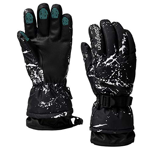 Guantes de esquí Impermeables para Invierno, cálidos, Guantes de Snowboard frío, Pantalla táctil, para Deportes al Aire Libre, Hombres y Mujeres