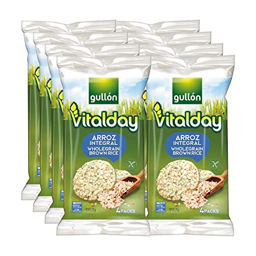 Gullón - Tortitas de Arroz Integral Vitalday, 920 g, Pack de 8