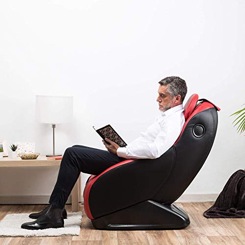 GURU® Sillón de masaje y relax - Rojo (modelo 2020) - 3 modos masaje - Sonido envolvente shiatsu 2D - Sillon masajeador con sistema Bluetooth y USB - Garantía oficial 2 Años