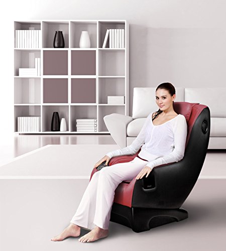 GURU® Sillón de masaje y relax - Rojo (modelo 2020) - 3 modos masaje - Sonido envolvente shiatsu 2D - Sillon masajeador con sistema Bluetooth y USB - Garantía oficial 2 Años