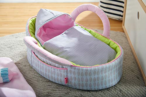 HABA 305134 - Saco de Dormir para muñecas, Accesorio para muñecas de Tela y bebé, Saco de Dormir Reversible con Cierres de Velcro, Juguete a Partir de 18 Meses