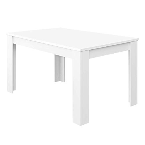 Habitdesign Mesa de Comedor Extensible, Mesa salón o Cocina, Acabado en Color Blanco Brillo, Modelo Kendra, Medidas: 140-190 cm (Largo) x 90 cm (Ancho) x 78 cm (Alto)