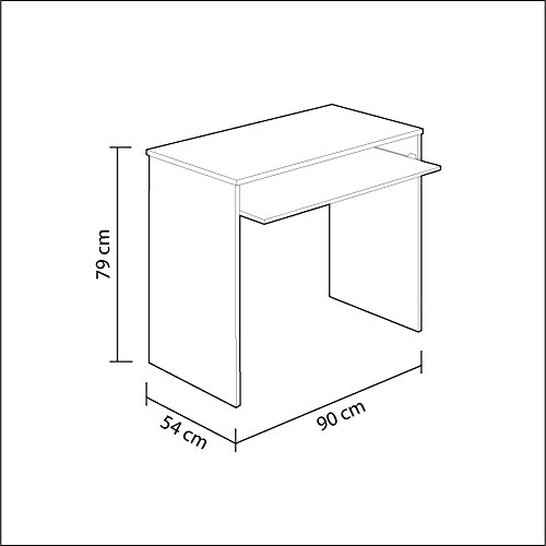 Habitdesign Mesa de Ordenador con Bandeja extraíble, Mesa Escritorio Juvenil, Modelo I-Joy, Color Rosa Nube, Medidas: 90 cm (Ancho) x 54 cm (Fondo) x 79 cm (Alto)