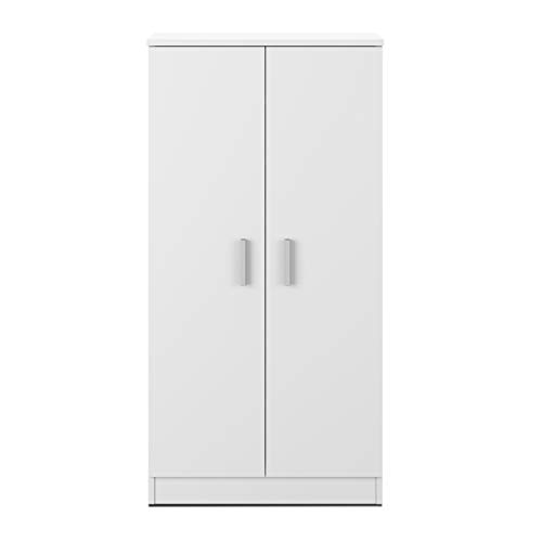 Habitdesign Mueble Zapatero Dos Puertas, Mueble Auxiliar, Modelo Basic, Acabado en Blanco Brillo, Medidas: 55 cm (Ancho) x 108 cm (Alto) x 36 cm (Fondo)