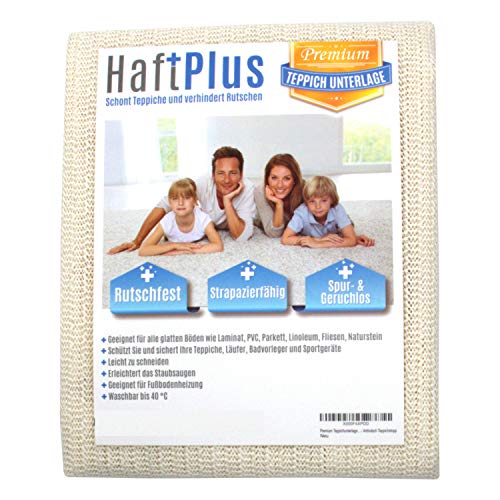 HaftPlus Alfombrilla antideslizante para alfombras, se adhiere sin pegar, se puede cortar, tamaño: 120 x 160 cm