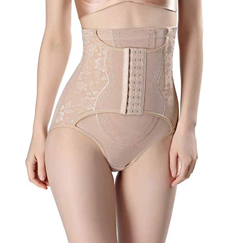 HanFashion Faja Reductora Postparto Braguitas Adelgazantes Abdomen Ropa Interior Lencería Moldeadora Shapewear Body Shaper Panty Mujer Cintura Alta sin Costuras Braguitas Moldeadoras (L, Albaricoque)