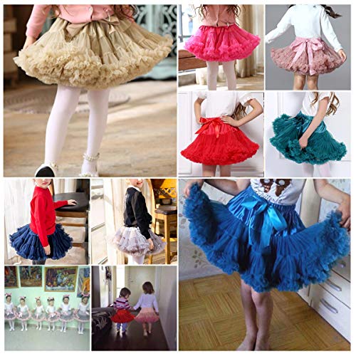 Happy cherry - Vestido de Tutú de Fiesta para Niñas Falda Corta de Tul Suave con Volantes para Danza de Ballet para Princesa Cosplay Partido para Bebés Niña de 3-4 Años - Rosado