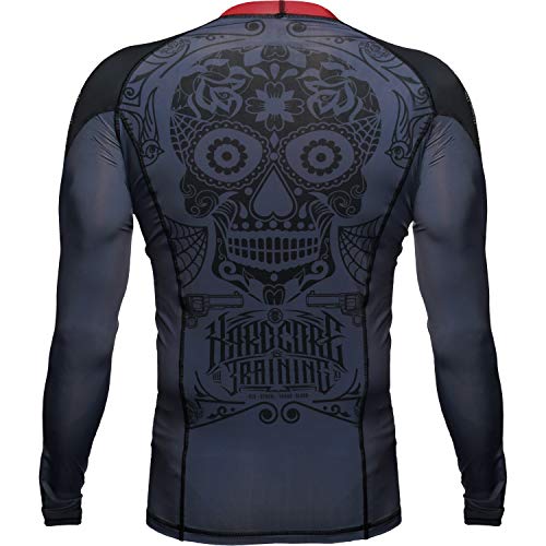 Hardcore Training Rashguard Camisa de Compresión Hombre Manga Larga MMA BJJ No-Gi (m, Plum)