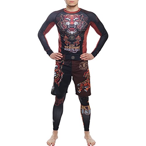 Hardcore Training Tiger Fight Shorts Hombre Pantalones Cortos MMA BJJ Boxeo Grappling Fitness No Gi