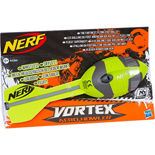 Hasbro Nerf N-Sports Vortex Aero Howler Football - Armas de Juguete (6 año(s), Niño/niña, Verde, Plata, Nerf Sports, 1 Pieza(s))