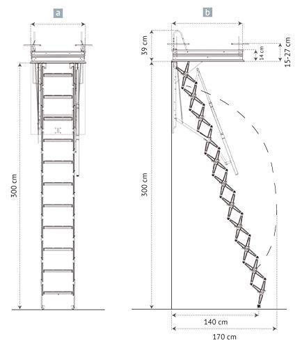 ¡HASTA 150 Kg DE CARGA! Escalera plegable y escamoteable para hueco de 70x70 cm.