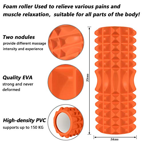 HBselect Foam Roller Rodillo Masaje Muscular Bola Masaje Rulo Masaje Rollo Masaje para Relajar Muscular Pies y Espalda Pierna Fitness