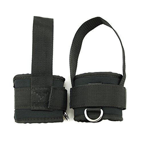 HemeraPhit Ejercicio máquina Ajustable Correas de Tobillo Pierna el Entrenamiento Equipo de Gimnasio y Bodybuilding, 1 par(Negro)