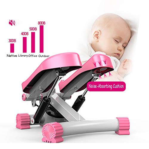 HidráUlica Stepper MultifuncióN Tabla Plataforma Stepper Ffitness Stepper con Monitor Pantalla Incorporado Mini Stepper HidráUlica Silenciosa Carga 150Kg Stepper Ideal Ejercicios Pink