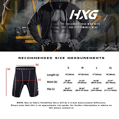 Hivexagon Pantalones Cortos de Compresión de Media Pierna para Deportes, Correr y Entrenamiento de Gimnasio SM008GYXL