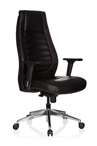 hjh OFFICE 600985 Silla de Oficina VITORO Piel sintética Negro Silla Escritorio ergonómico Elegante