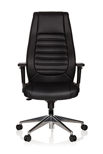 hjh OFFICE 600985 Silla de Oficina VITORO Piel sintética Negro Silla Escritorio ergonómico Elegante