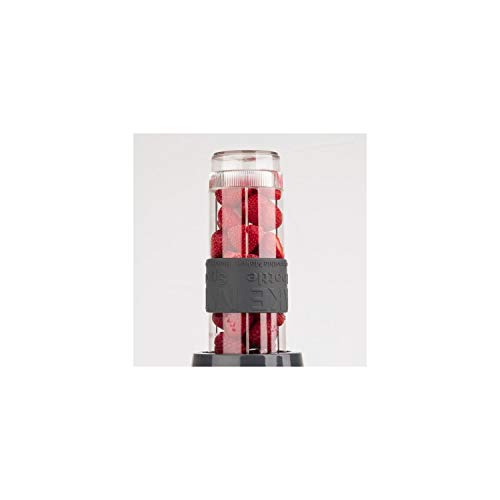 H.Koenig SMOO9 Batidora de Vaso Portátil, Smoothie Maker, Mini Batidora Para Zumos, Batidos, Smoothies, Capacidad de 570 mL, 300 W, Incluye 2 Botellas Deportivas Portátiles, Acero Inoxidable