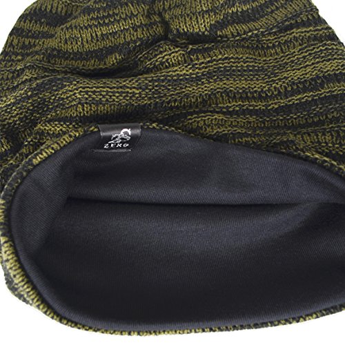 Hombre Flexible Gorros de Punto Tejer Casquete Artísticos Sombreros (Verde)