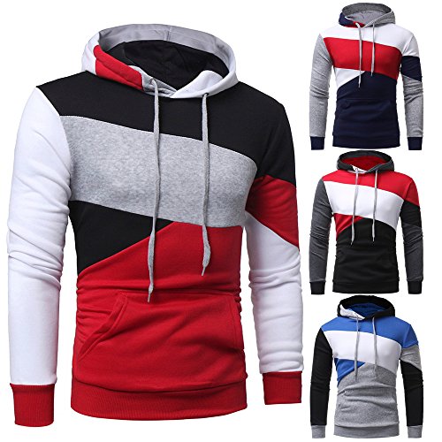 Hombres Sudadera con Capucha Casual Tops Deporte Blusa Manga Larga De Patchwork Blanca Beisbol Divertidas Camuflaje Calavera Camisas Otoño riou