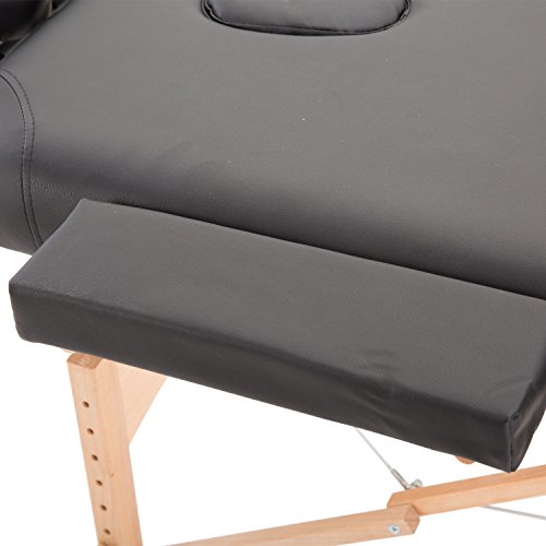 HOMCOM Cama De Masaje Madera Plegable 182 x 60cm Tatuaje Terapia Sofa Cama Negro NUEVO