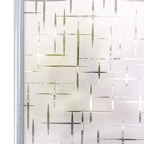 Homein Vinilo Ventana Electroestatico Vinilos Cristales para Privacidad Película Adhesiva Deslustrado Sin Pagamento Facíl Desmontar y Reutilizar Motivo Cruz de Baño Cocina Oficina Anti UV 44.5*200cm