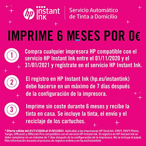 HP DeskJet 2720 - Impresora multifunción, Wi-Fi, Bluetooth, copia, escanea, compatible con Instant Ink (3XV18B)