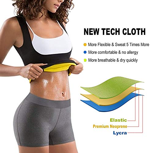 HuntDream Camisa de Neopreno para Adelgazar el Sudor Caliente de Las Mujeres Entrenador de la Cintura Chaleco corsé Control de la Barriga Body Shaper para Bajar de Peso