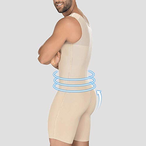 HuntDream Fajas para Hombre Body de Control de Barriga Adelgazamiento Compresión Body Shaper Fajas Faja Camisetas Interiores Muslos Entrepierna Abierta