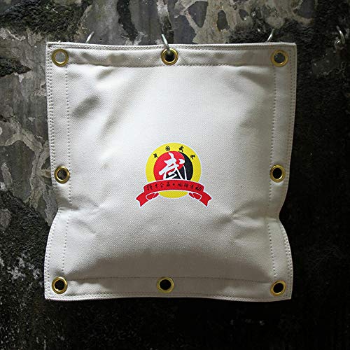 HYFAN Bolsa de lona para boxeo Wing Chun Kung Fu, saco de boxeo de entrenamiento, saco de arena llamativo (blanco nuevo)