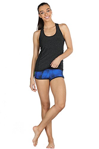 icyzone Camiseta de Fitness Deportiva de Tirantes para Mujer, Pack de 3 (M, Negro/Granito/Verde)