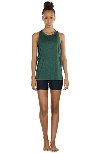 icyzone Sueltas y Ocio Camiseta sin Mangas Camiseta de Fitness Deportiva de Tirantes para Mujer(Paquete de 3) (M, Ejercito Verde/Carboncillo/Rosado)