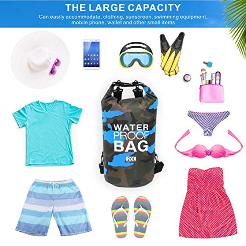 Idefair Bolsa Seca Impermeable, Mochila Seca Flotante Bolsa de Playa Saco seco liviano para la Playa, Paseos en Bote, Pesca, Kayak, natación, Rafting, Camping10L 20L 41L