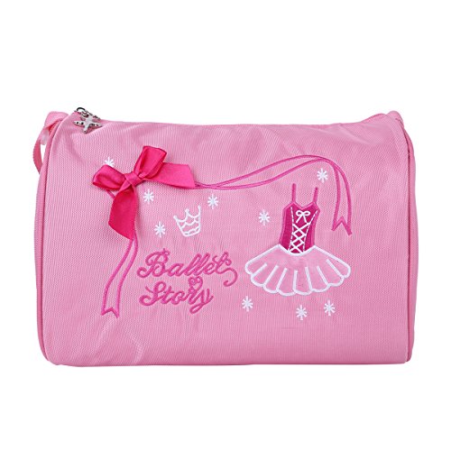 IEFIEL Bolsa de Ballet Danza Deportes para Niña Tote Bolsa Bandolera Infantil Personalizada Bordada Princesa Niña Rosa Talla Única