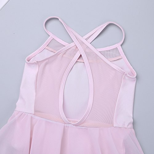 IEFIEL Maillot Tutú Niña Vestido De Princesa para Danza Ballet Leotardo con Falda para Gimnasia Bailarina para Chica Niña 3-14 Años Rosa 11-12 años