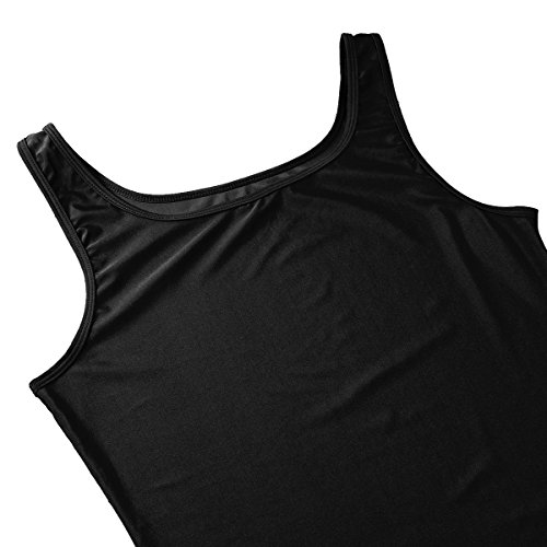 iiniim Hombre Adulto Maillot Elástico de Gimnasia Leotardos Ritmica Danza Ballet sin Mangas Una Pieza Mono Deportivo Liso Men Unitard Body Suave Body Ropa Interior para Adultos Negro Large