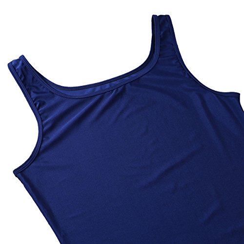 iiniim Hombre Adulto Maillot Elástico de Gimnasia Leotardos Ritmica Danza Ballet sin Mangas Una Pieza Mono Deportivo Liso Men Unitard Body Suave Body Ropa Interior para Adultos Navy Blue X-Large