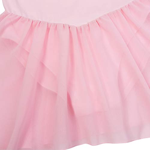 iiniim Maillot Ballet Niña Mangas Largas Vestido de Danza mono Leotardo Gimnasia Algodón Traje Bailarina Elástico 2-12 Años Rosa XS/2-3 años