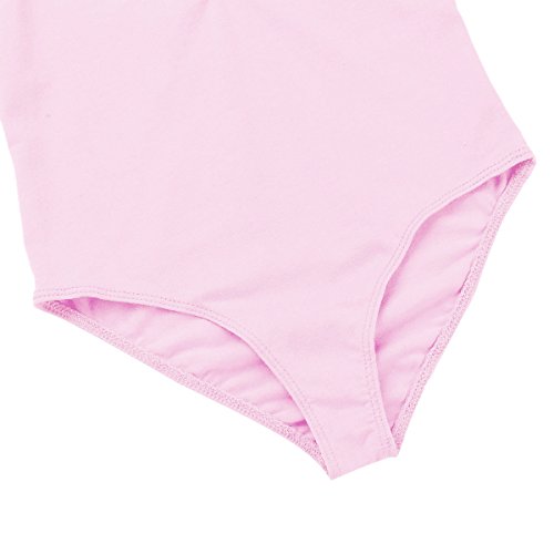 iiniim Vestido de Danza Maillot Ballet Niña Baile Tutú Princesa Leotardo Algodón Gimnasia Clásico sin Mangas con Falda Gasa Elegante Dancewear para Actuación Chica Muchacha Rosa 8-10 años