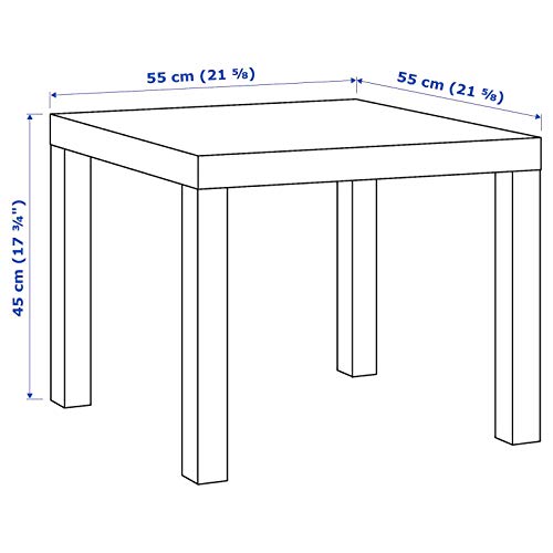 Ikea - Mesa Auxiliar lacada (55 x 55 cm), Color Negro