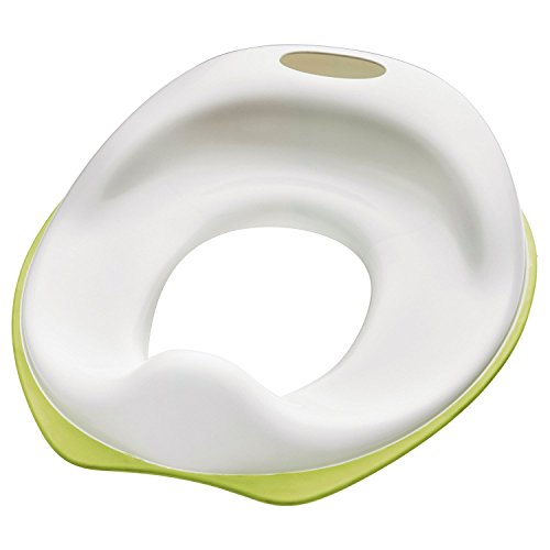 IKEA Tossig Asiento de Inodoro, Plástico, Blanco y Verde, 36x30x11 cm