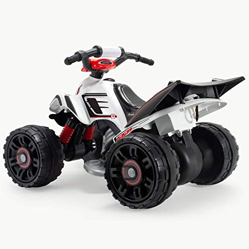 INJUSA – Quad Mercedes de 12V Licenciado con Cambio de Marchas y Freno Eléctrico Recomendado a niños +2 Años, Color Blanco