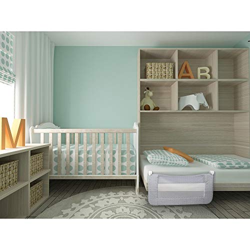 INTERBABY - Barrera De Cama Abatible 90 Cm Gris