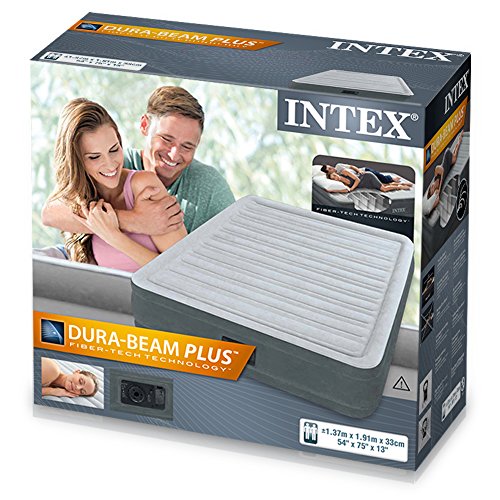 Intex 67768 - Colchón Hinchable Dura-Beam Plus ComfortPlush, 137 x 191 x 33 cm