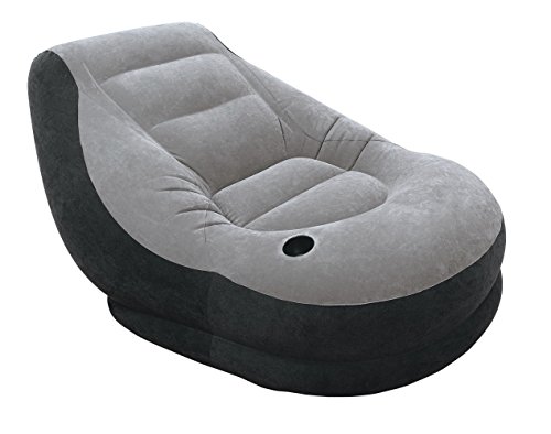 Intex 68564NP - Sillón+reposapiés hinchables 99 x 130 x 76 64 x 28 cm, gris